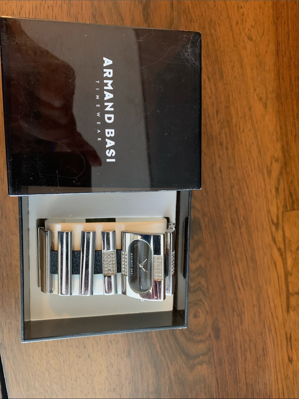 Silver Women's Bracelet Watch with Black Dial Armand Basi Spain